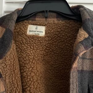Mutual Weave Plaid Jacket with Sherpa Lining